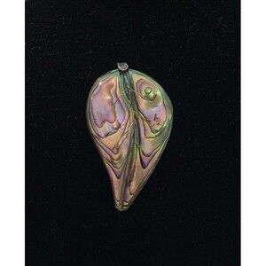 925 Mexico Abalone Leaf Brooch Pendant Sterling Silver 2.5” L x 1.5" W Vintage